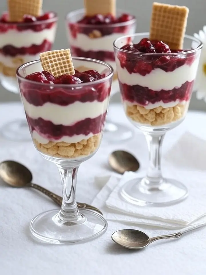 Weiße Schokoladencreme mit Kirschgrütze – Ein raffiniertes Dessert mit Knusper-Note