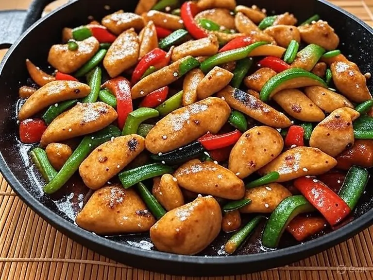 Aromatische Asia-Pfanne mit Hähnchen – Schnelles Wokgericht mit asiatischer Würze