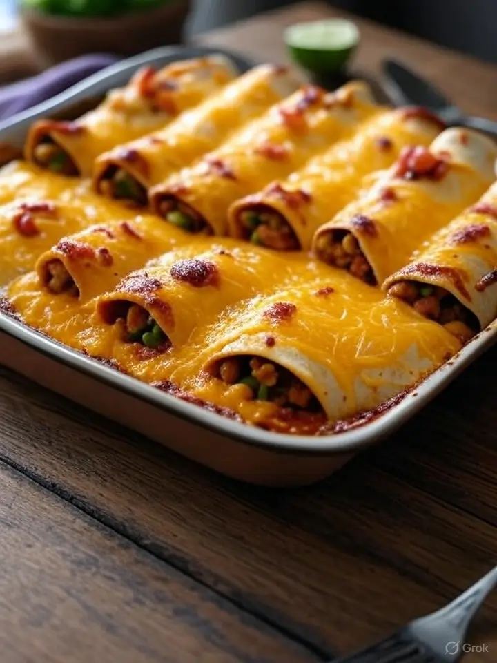 Überbackene Enchiladas mit würziger Hackfleischfüllung – Mexikanisches Soulfood für den Ofen