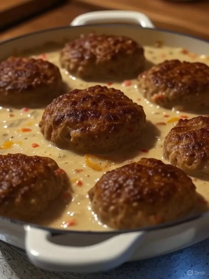 Herzhafte Schlemmer-Frikadellen in Paprika-Parmesan-Sahnesoße – Ein Wohlfühlgericht für die ganze Familie