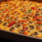 Gyros-Makkaroni-Auflauf mit zartem Gemüse und goldbrauner Käseschicht – mediterran überbacken