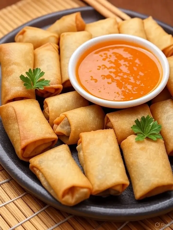 Selbstgemachte knusprige Frühlingsrollen – ein asiatischer Genuss für Brunch, Lunch oder Fingerfood-Platten